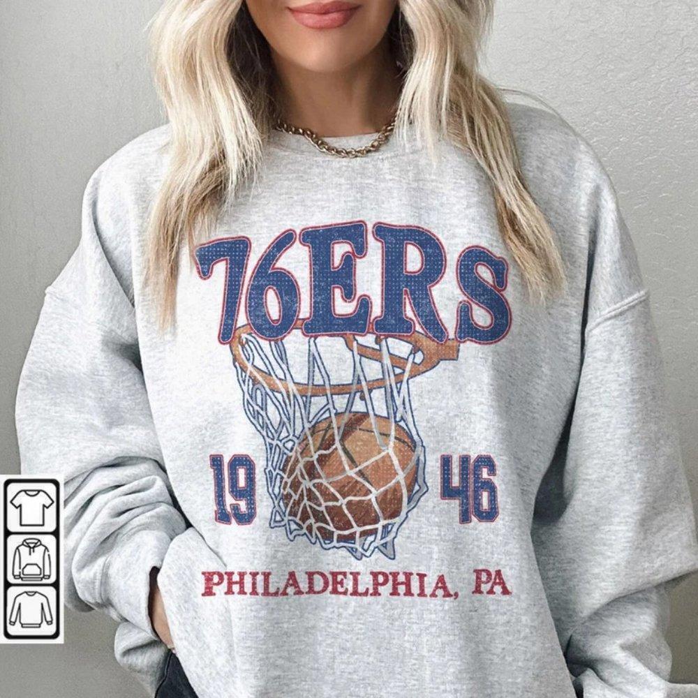 Philadelphia 76Ers 90S Basketball Retro Sweater